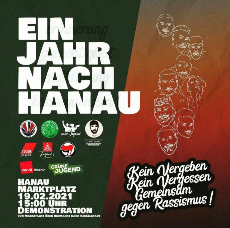 Ein Jahr nach Hanau: Gedenk-Demo am 19.02.2021