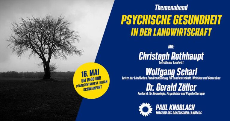 Themenabend Psychische Gesundheit in der Landwirtschaft mit Paul Knoblach MdL