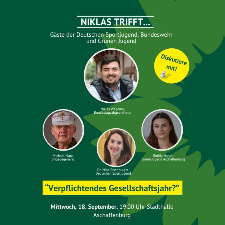 Diskussion mit Niklas Wagner: Verpflichtendes Gesellschaftsjahr – sinnvolle Idee oder eine Belastung für die Jugend?