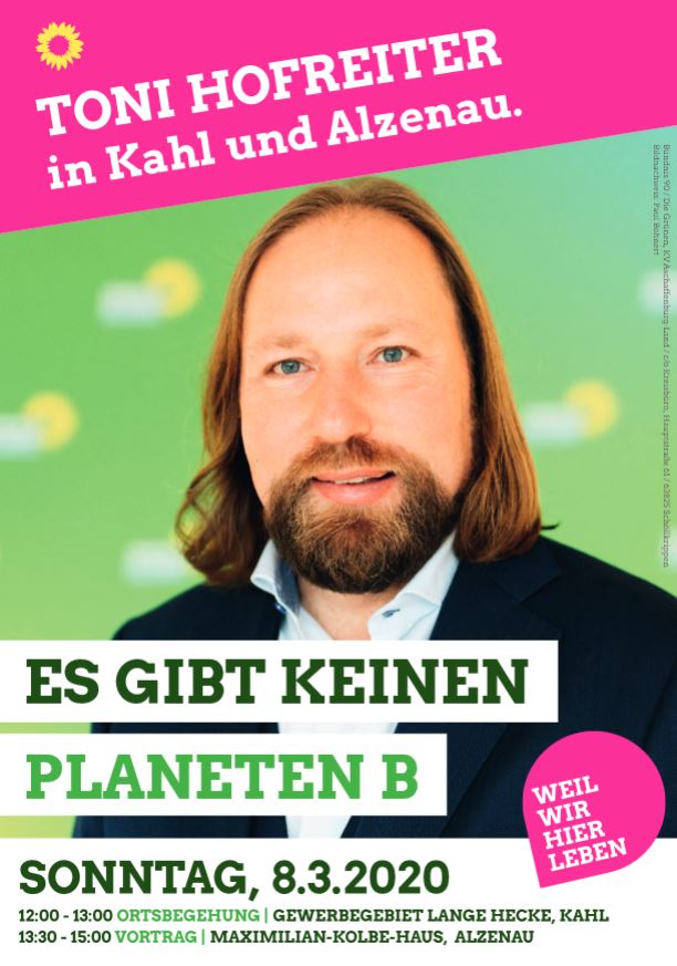 Vortrag von Toni Hofreiter: „Weil es keinen Planeten B gibt“