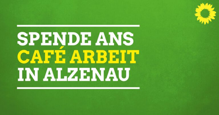 Grüne Kreistagsfraktion spendet an Cafe Arbeit und lehnte Erhöhung Sitzungsgelder im Kreistag ab