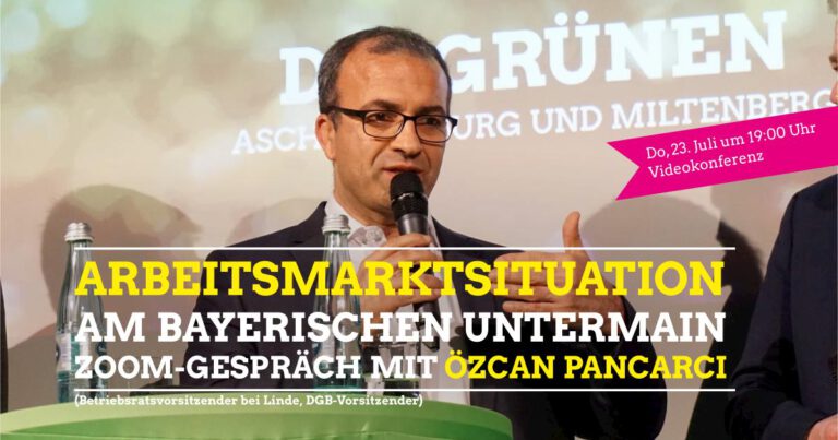 Arbeitsmarktsituation am bay. Untermain: ViKo mit Björn Wortmann (DGB) + Özcan Pancarci (Betriebsratsvorsitzender bei Linde, DGB-Vorsitzender)