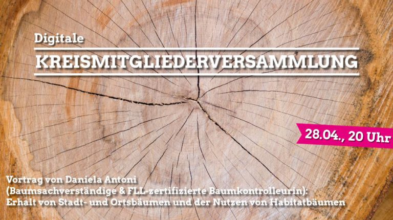 Kreismitgliederversammlung am 28.4., 20:00 Uhr