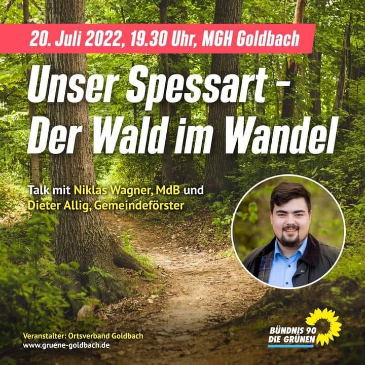 ‚Unser Spessart – Der Wald im Wandel‘. Fachgespräch mit Niklas Wagener (MdB) und Gemeindeförster Dieter Allig