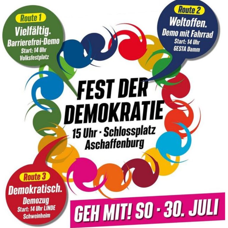 So. 30.07.: Fest der Demokratie mit Sternmarsch ab 14Uhr