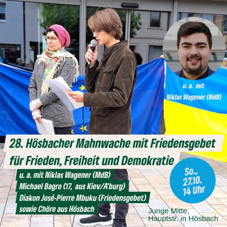 28. Mahnwache mit Friedensgebet für Frieden, Freiheit und Demokratie am 27. Oktober