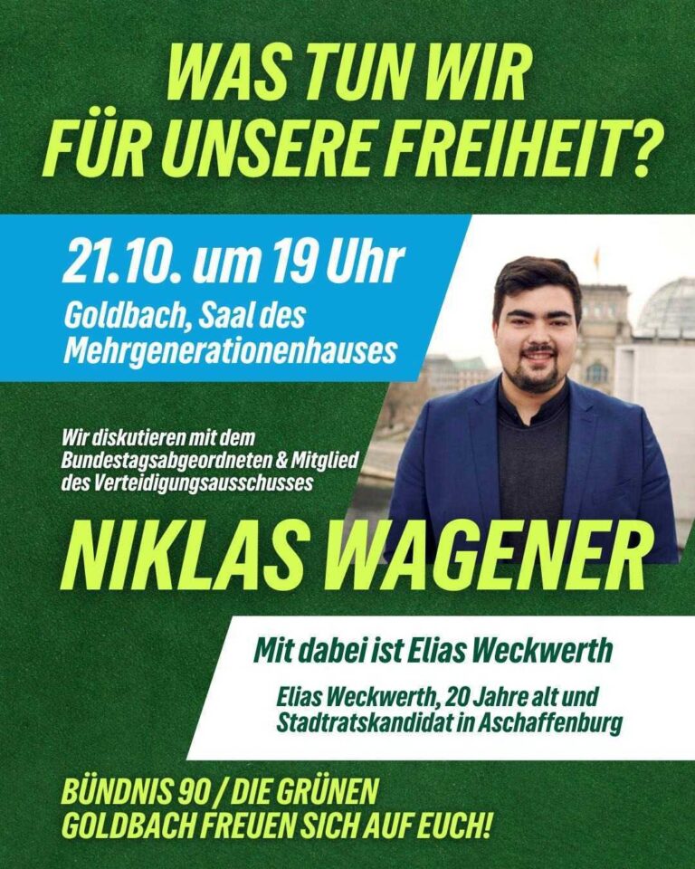 Diskussionsabend mit Niklas Wagener: Wie verteidigen wir unsere Freiheit?