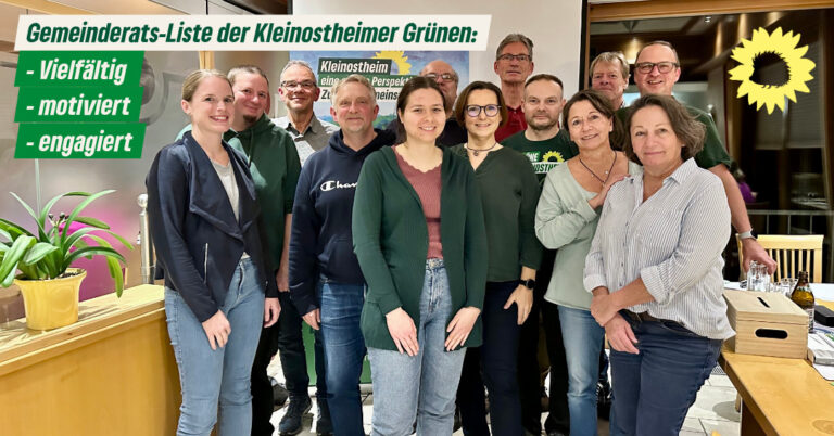 Gemeinderatsliste der Kleinostheimer Grünen: vielfältig, motiviert und engagiert