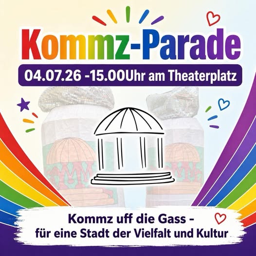 KOMMZ uff die Gass! PARADE für eine Stadt der Vielfalt und Kultur – 50 Jahre Kommz